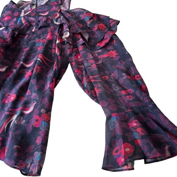 TANYA TAYLOR Purple Floral Georgina plus Silk Top, 2x - Picture 9 of 13